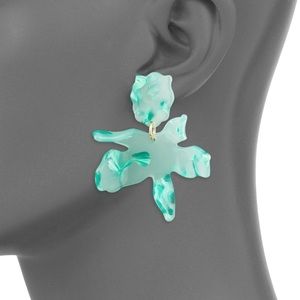 Lele Sadoughi small paper lily earrings in teal
